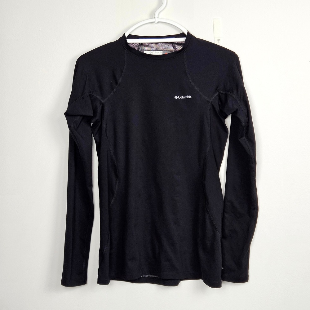 Columbia Womens Size M Omni-Heat Black Long Sleeve Thermal Base Layer Top AL6763